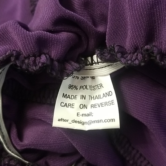 Draped dress in purple and black - Picture 6 of 7